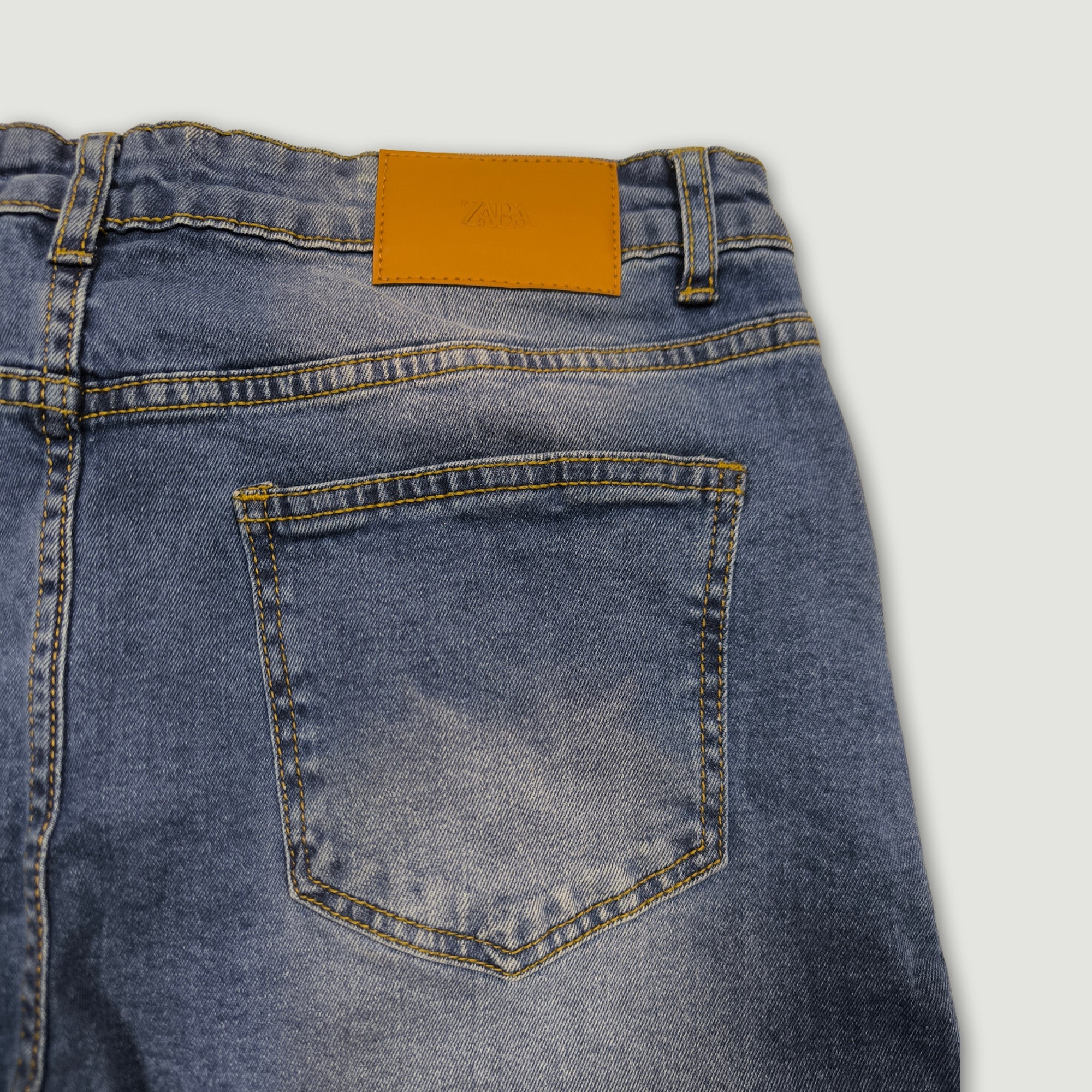 Men Slim Fit Denim Short – Medium Blue