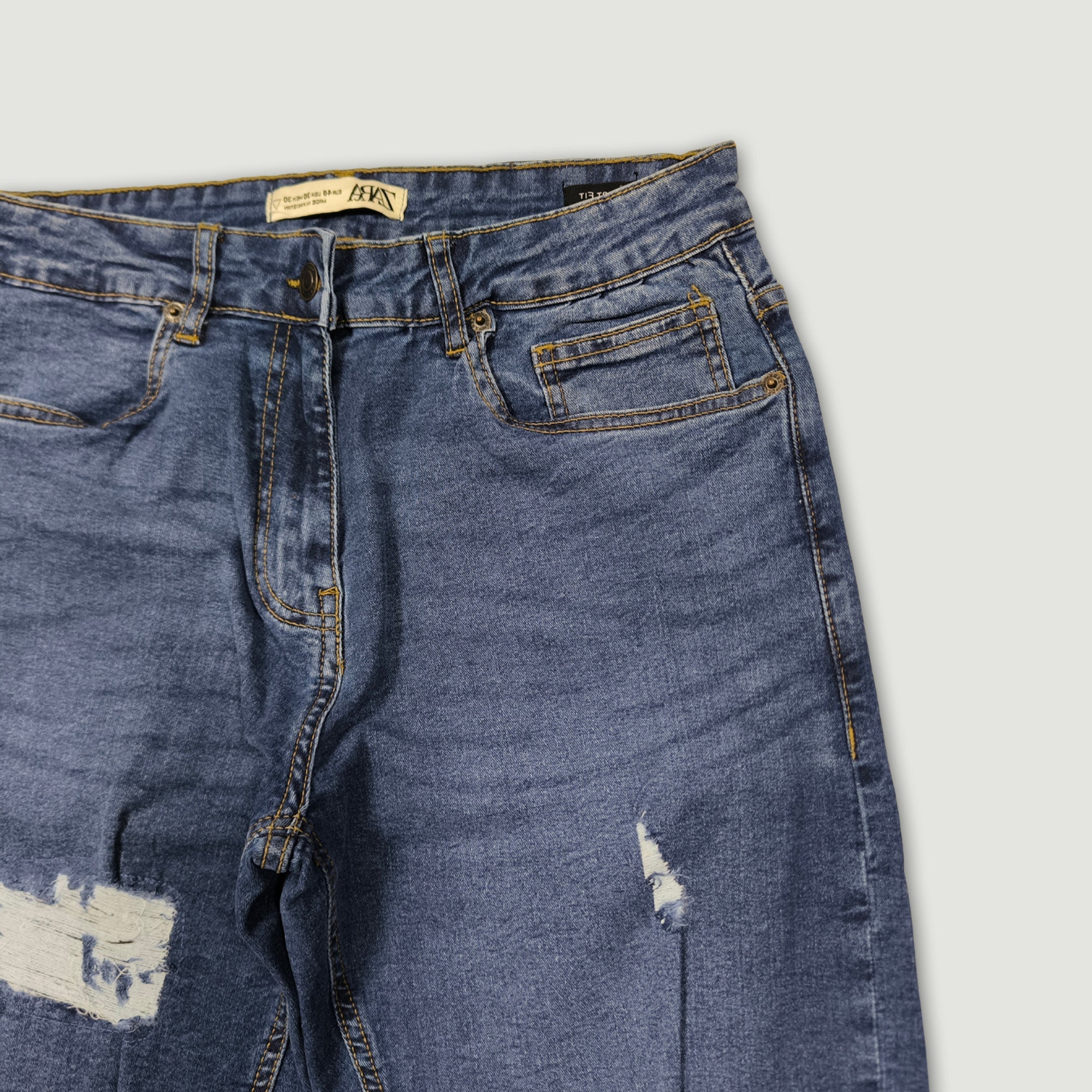 Men Smart Fit Ripped Jean - Dark Blue
