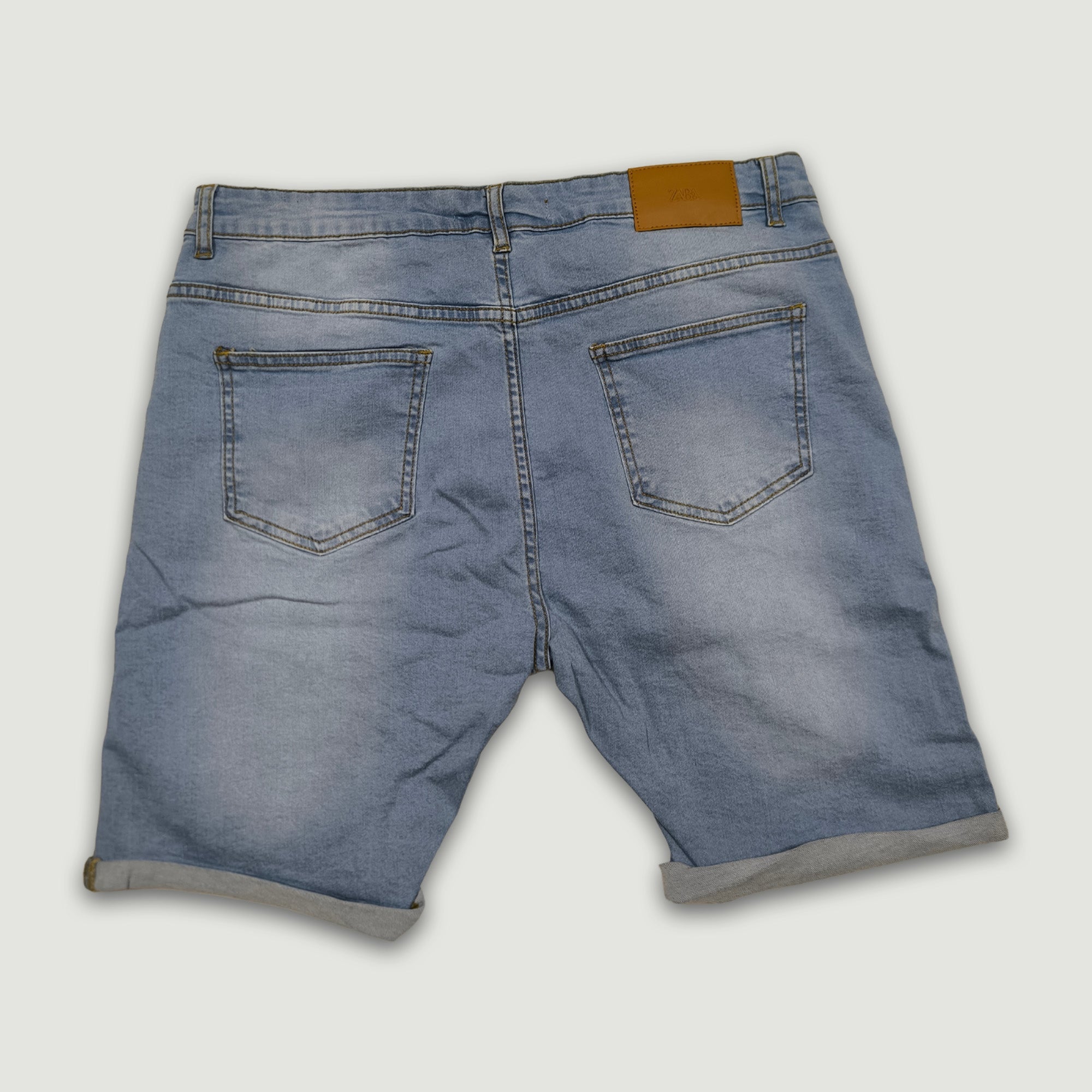 Men Slim Fit Denim Short – Light Blue