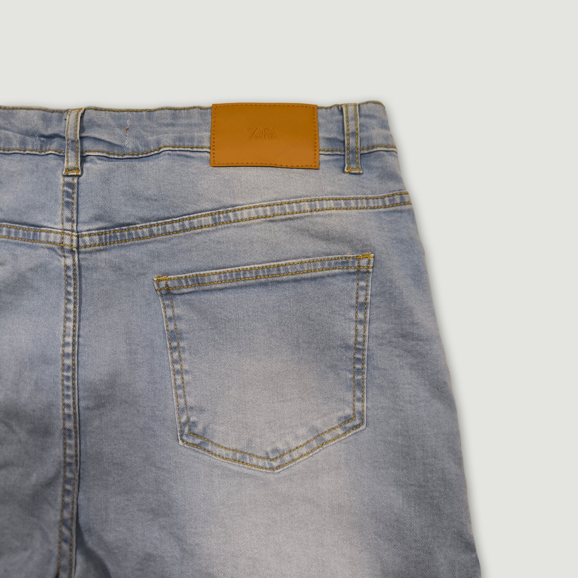 Men Slim Fit Denim Short – Light Blue