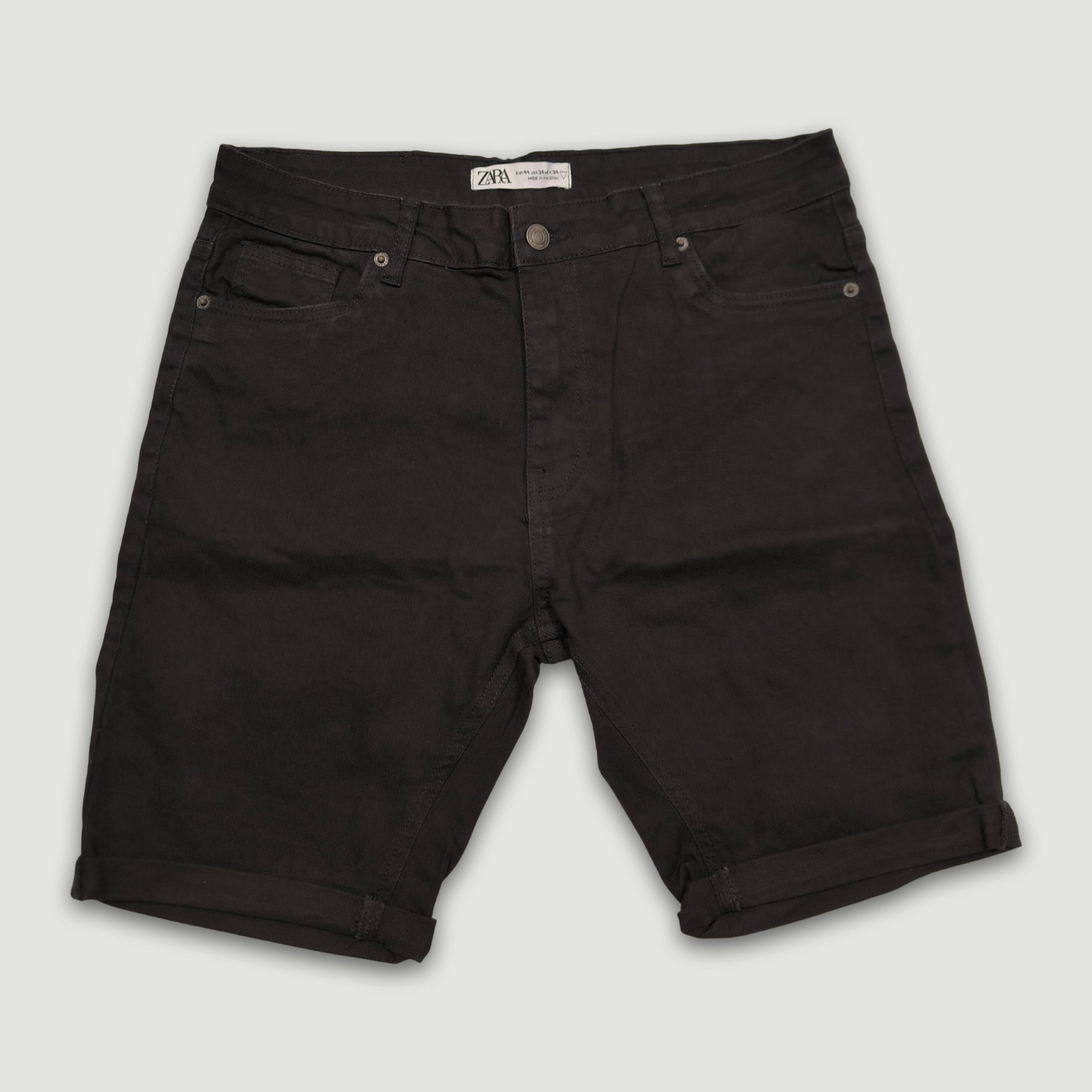 Men Slim Fit Denim Short –  Black