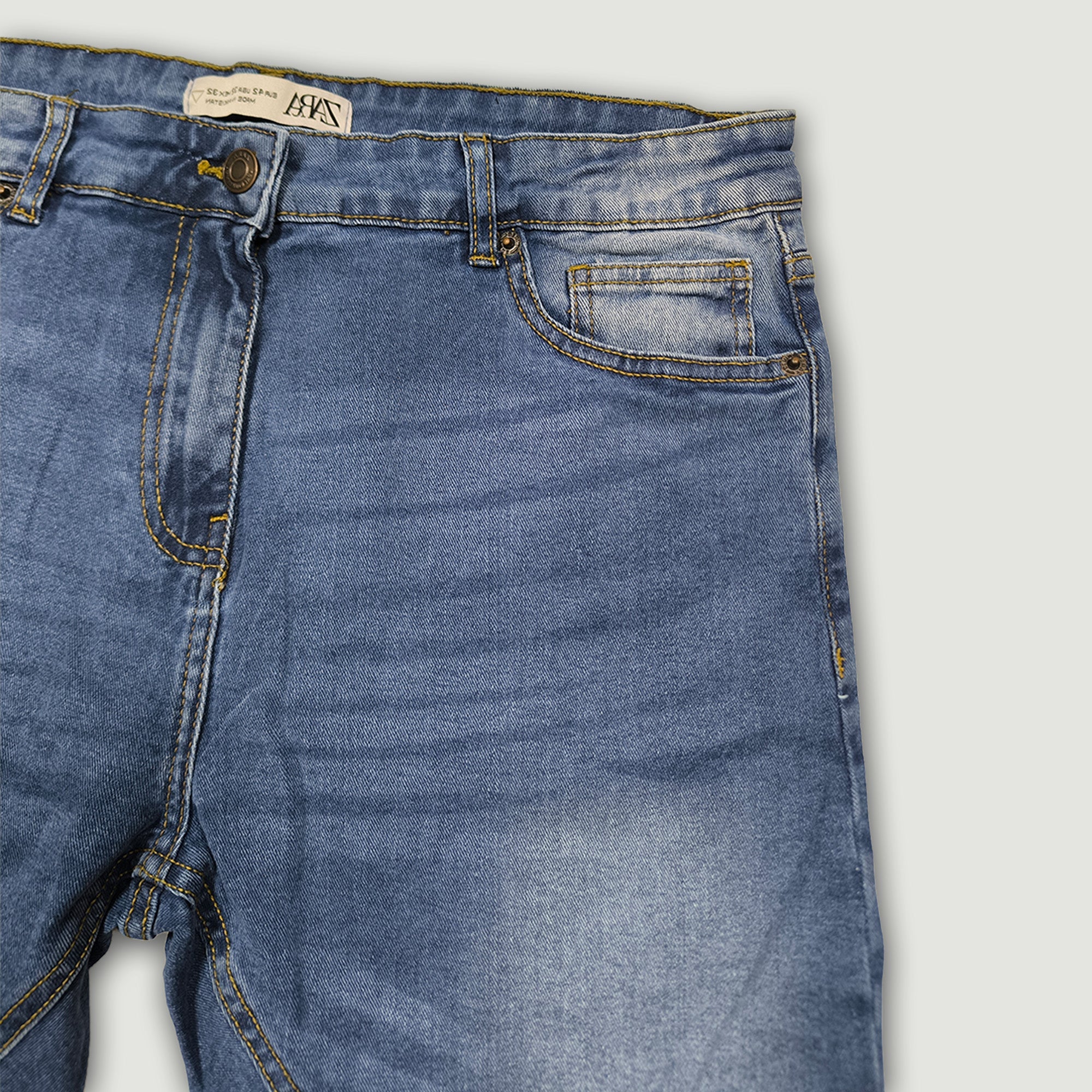 Men Slim Fit Denim Short – Medium Blue