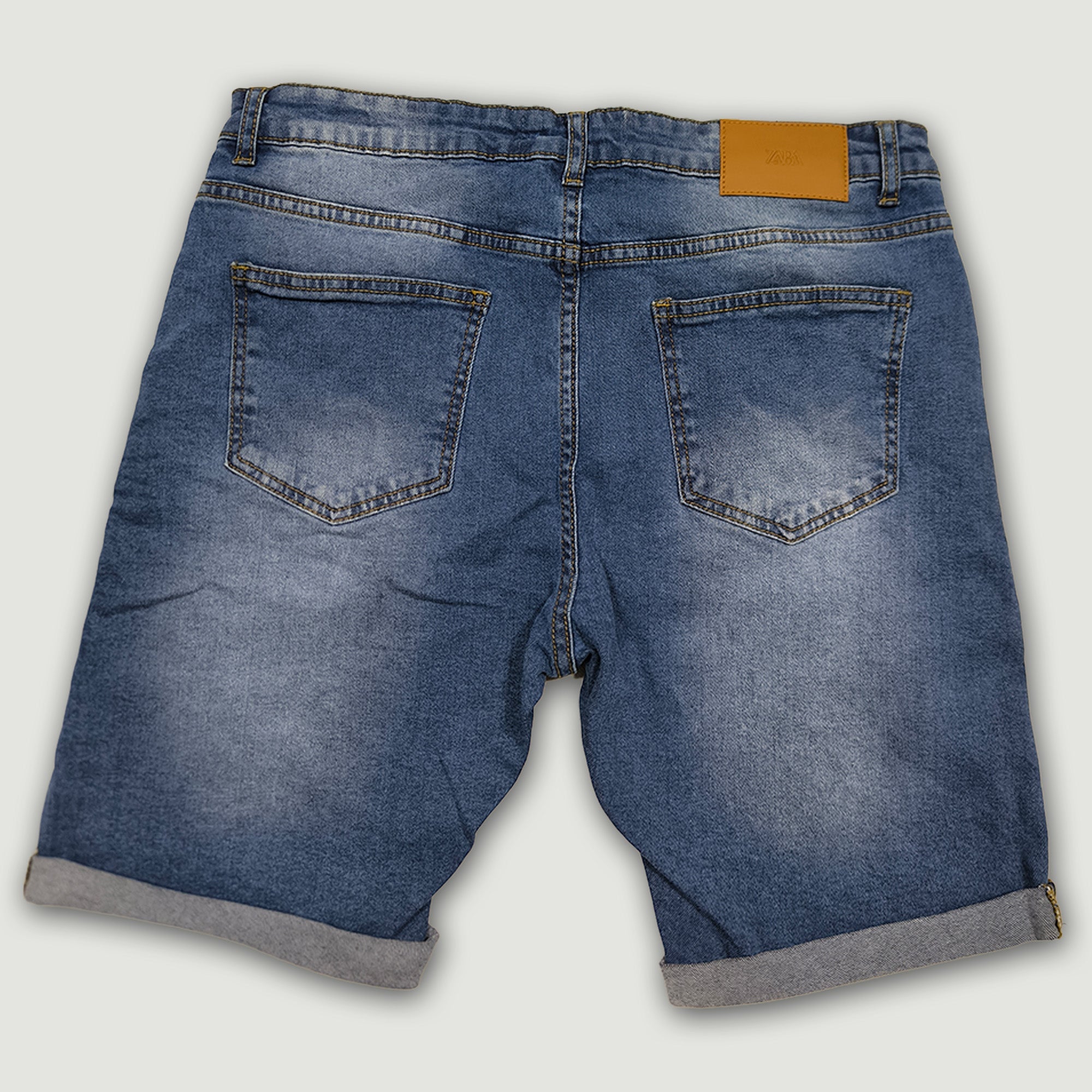Men Slim Fit Denim Short – Medium Blue