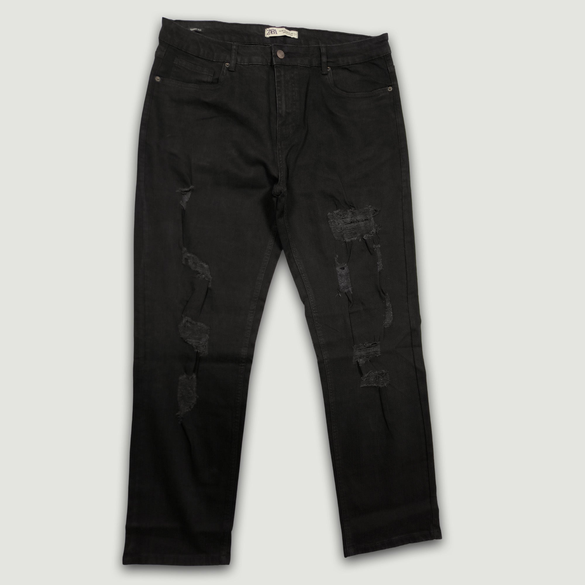 Men Smart Fit Ripped Jean - Black