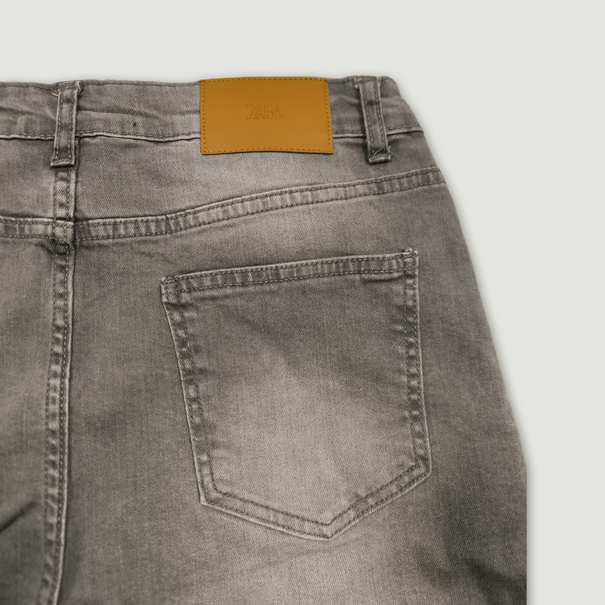 Men Slim Fit Denim Short – Grey