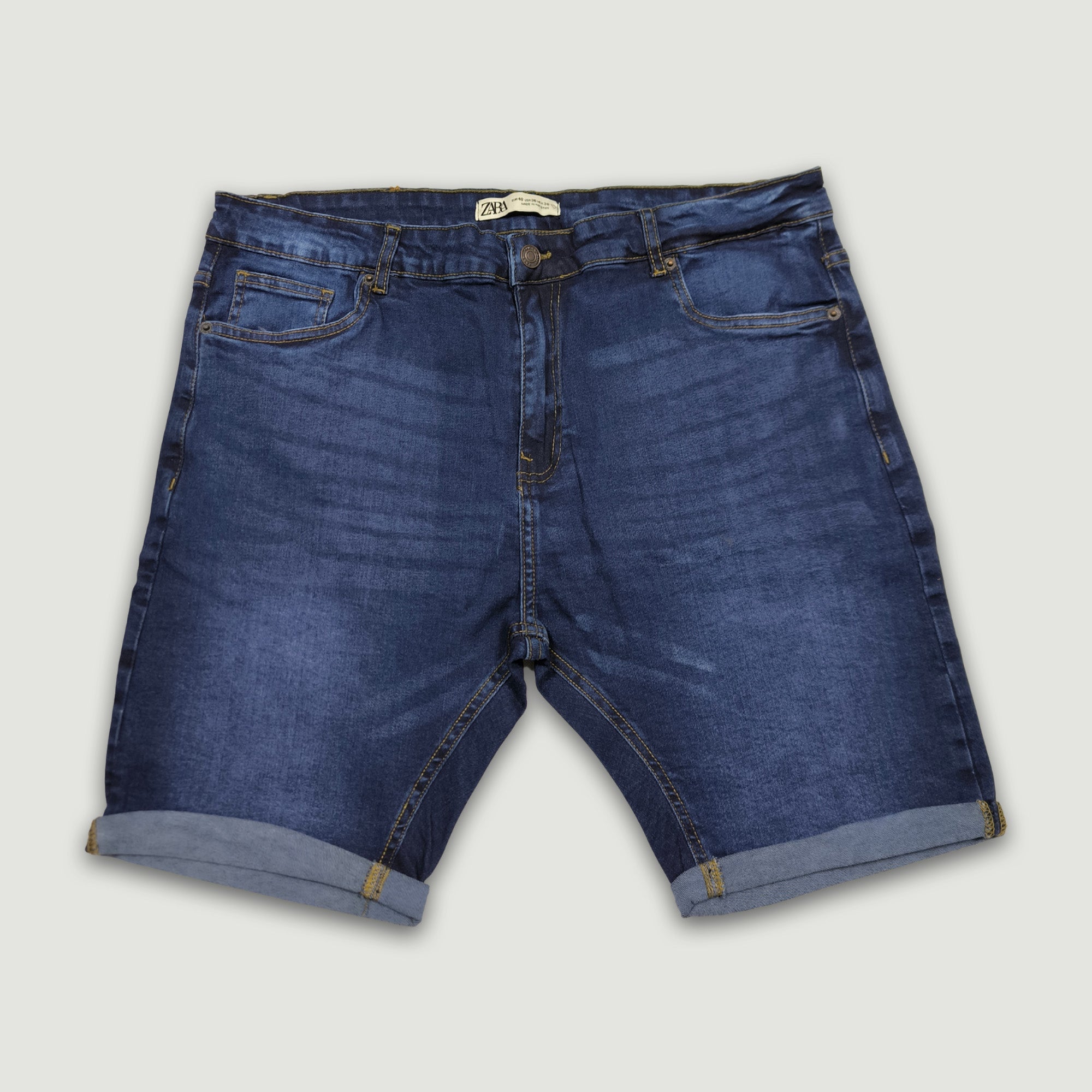 Men Slim Fit Denim Short – Dark Blue