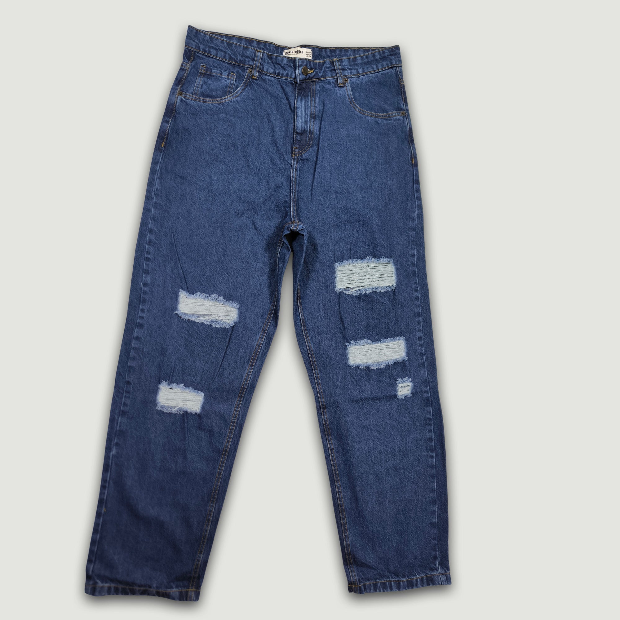Men Baggy Fit Ripped Jean - Dark Blue
