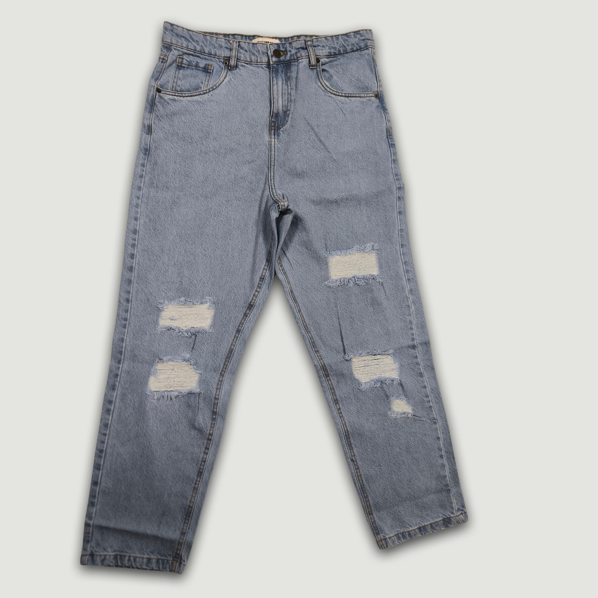 Men Baggy Fit Ripped Jean - Light Blue