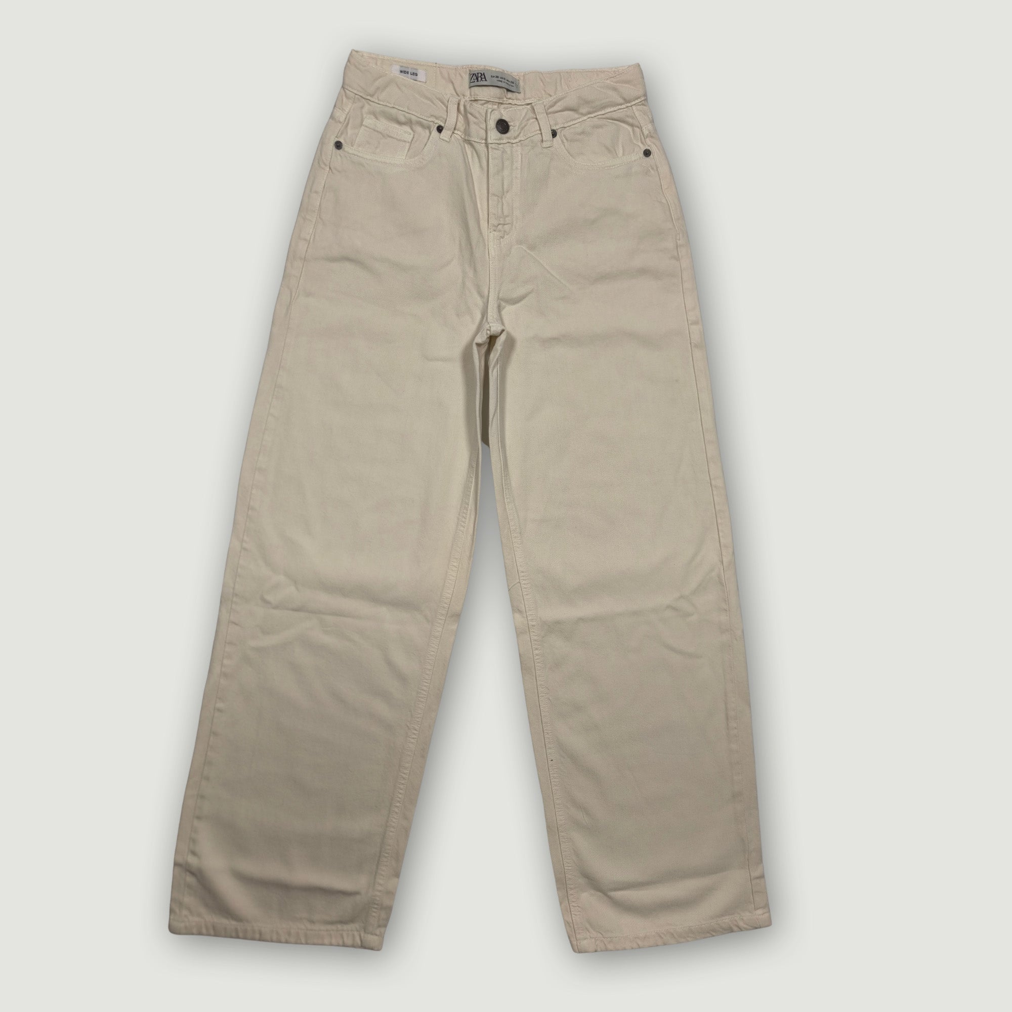 Women High-Waisted Wide Leg Jeans - White