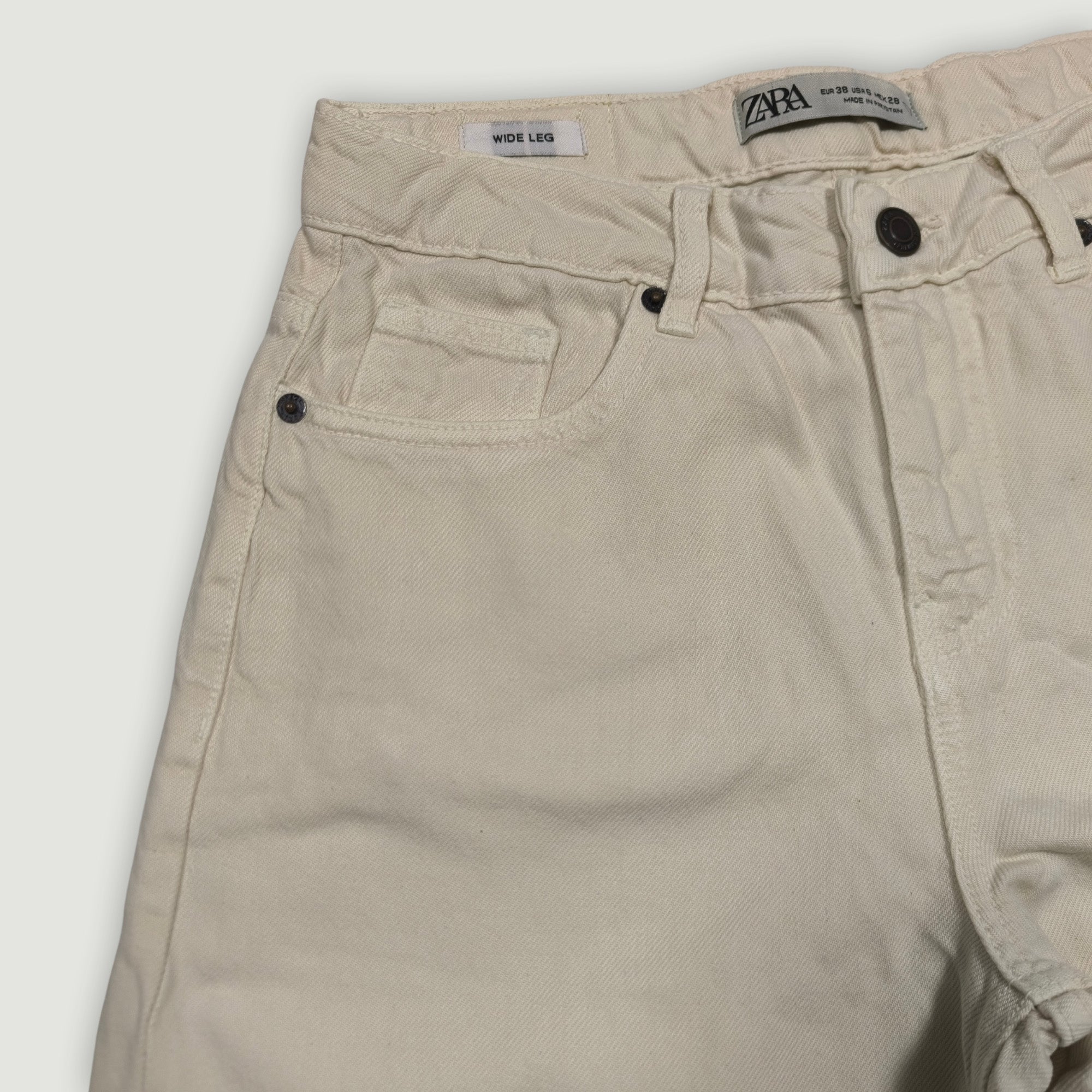 Women High-Waisted Wide Leg Jeans - White
