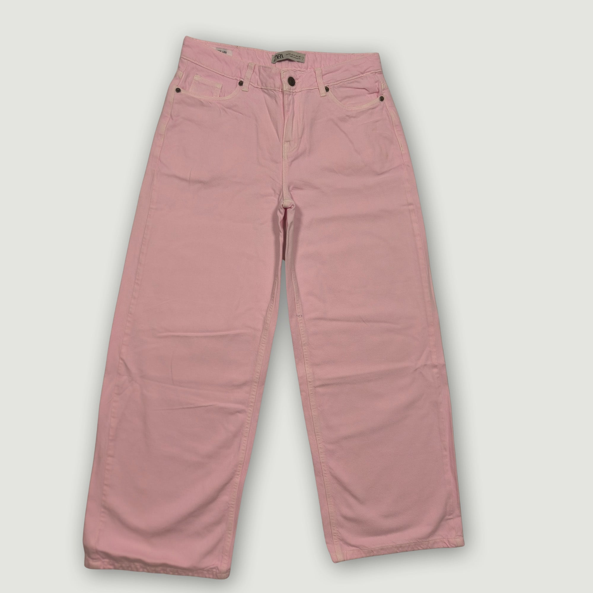 Women High-Waisted Wide Leg Jeans - Pink