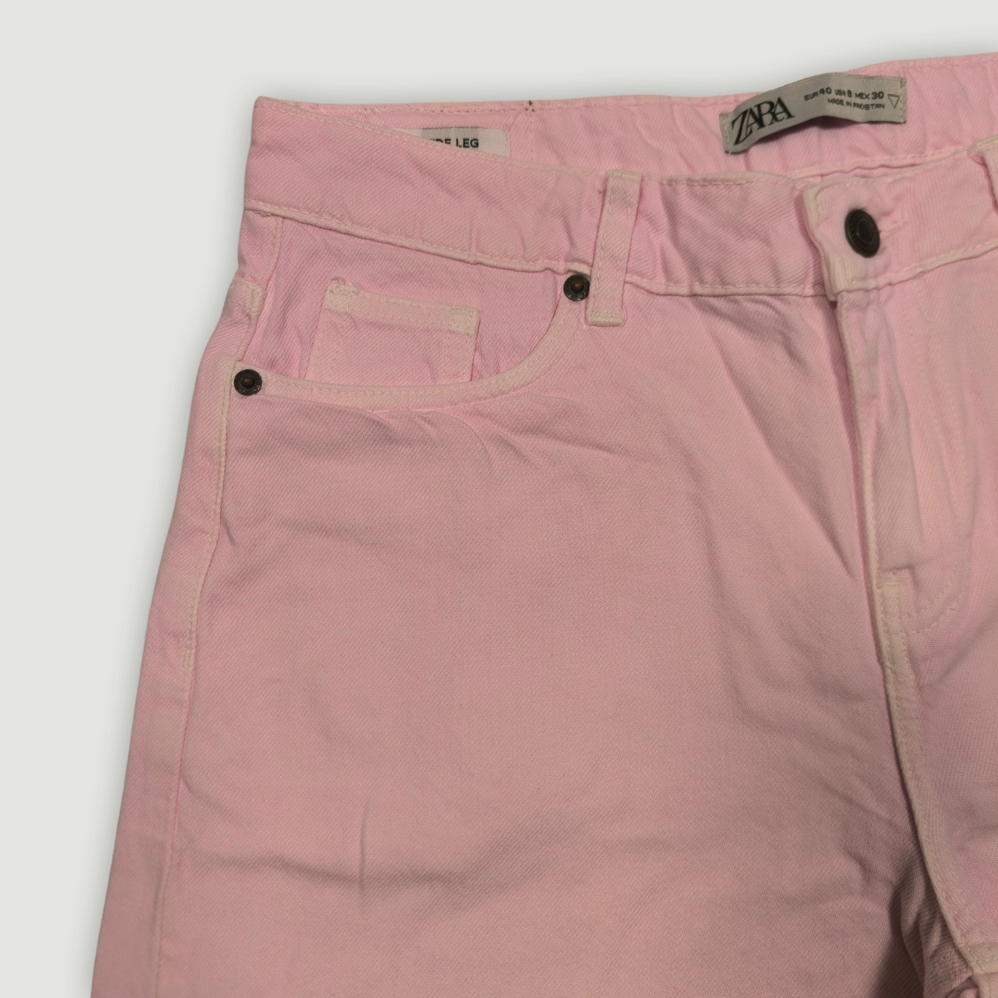 Women High-Waisted Wide Leg Jeans - Pink