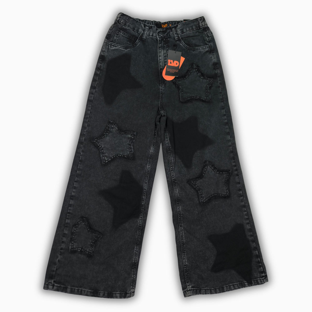 Women Wide Leg Jeans 23108 in Black, photo 3
