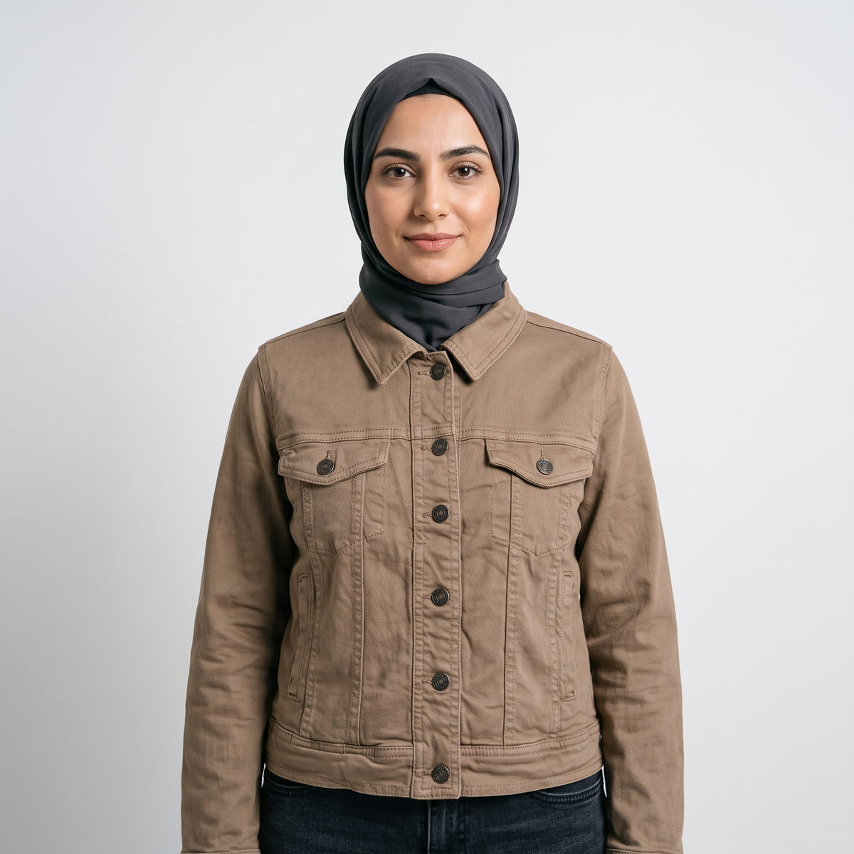 Women Classic Denim Jacket 23055 - Mocha