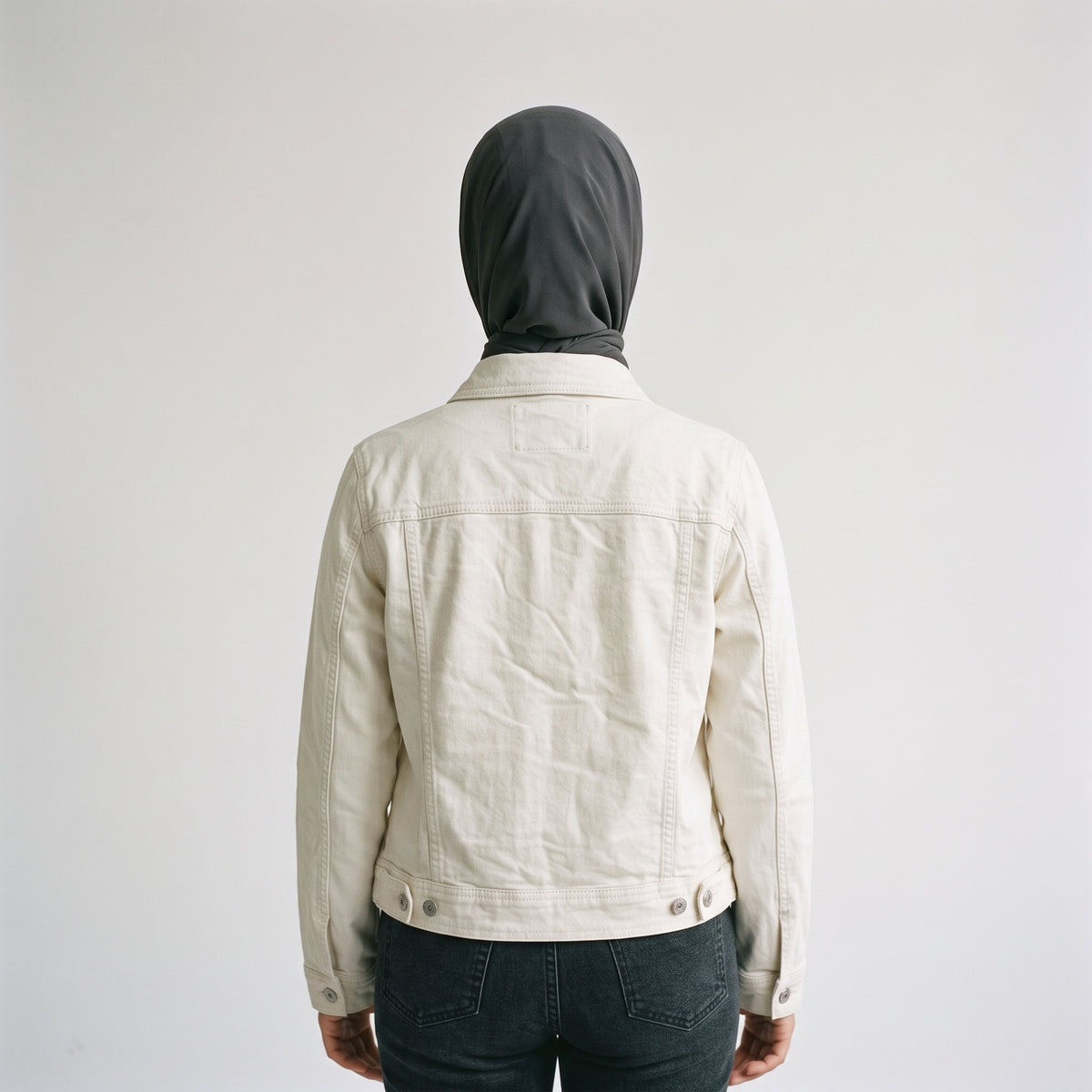 Women Classic Denim Jacket 7119 - White