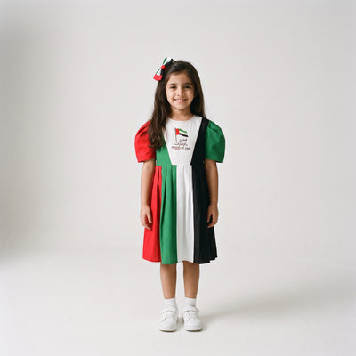 Girls kids UAE National Day Collared Dress 53001