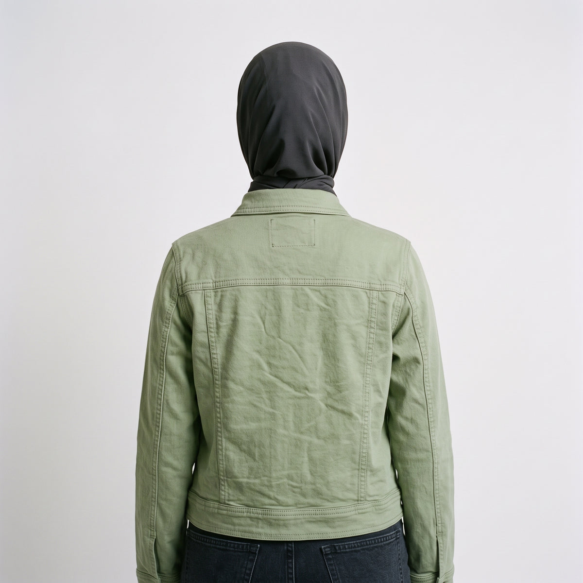 Women Classic Denim Jacket 23055 - Sage Green