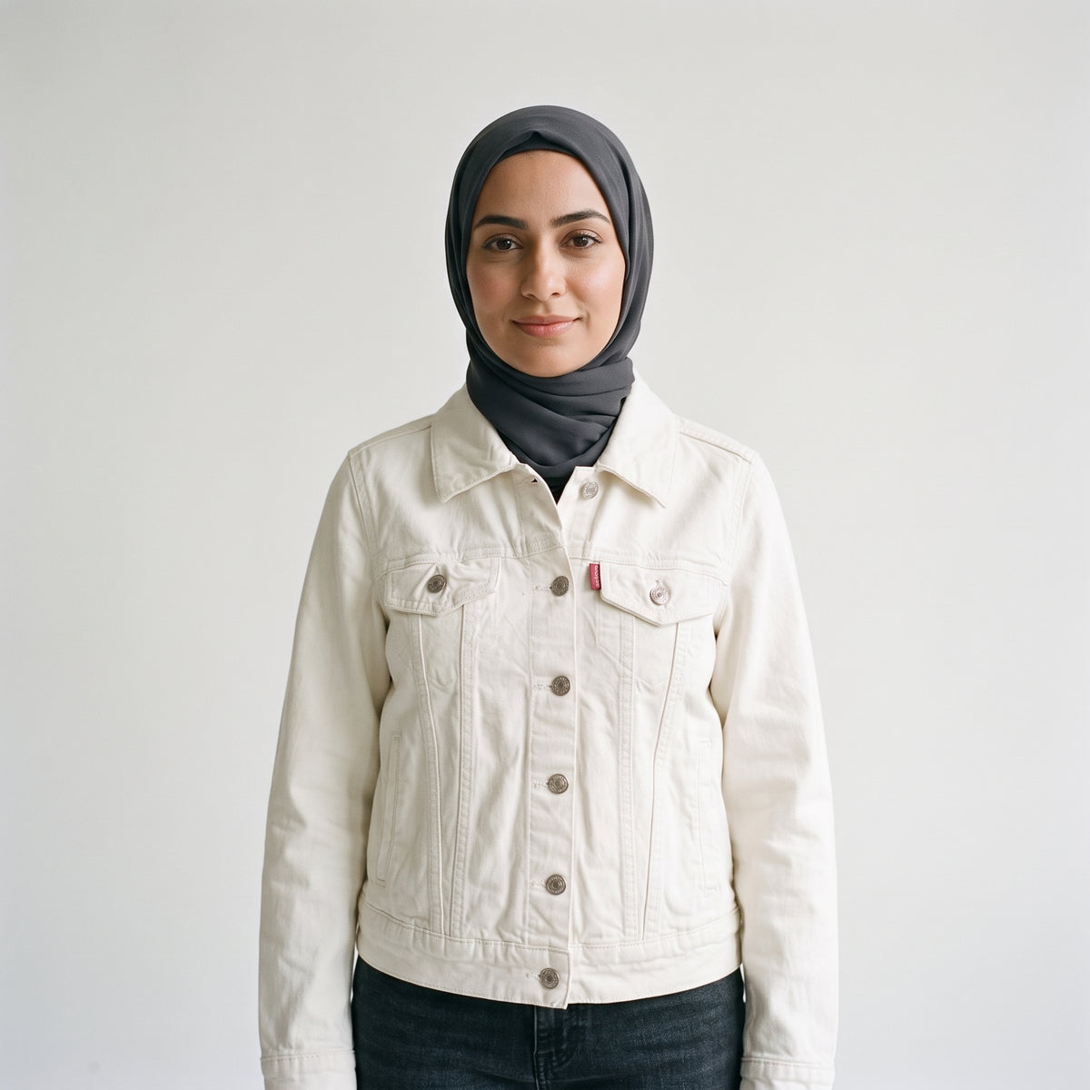 Women Classic Denim Jacket 7119 - White