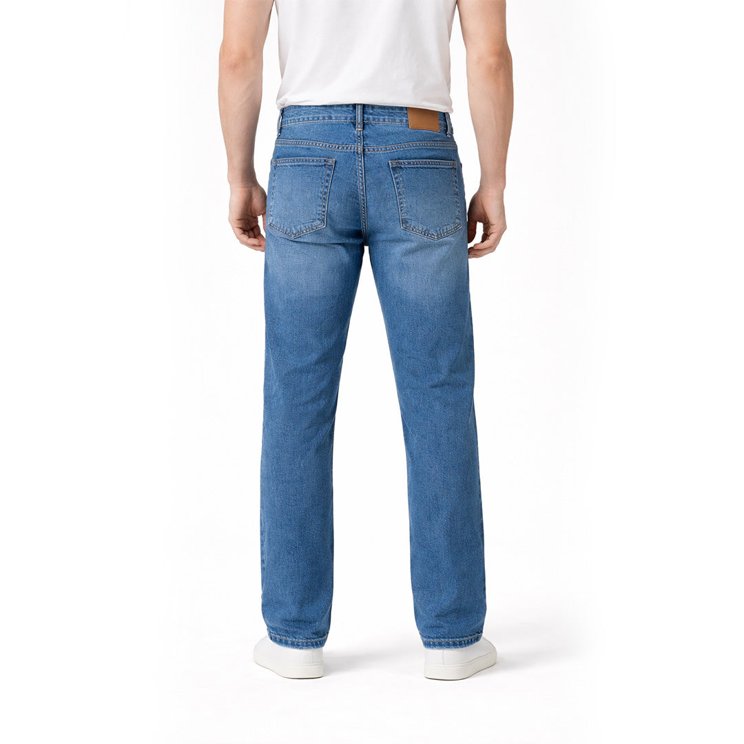 Men Smart Fit Ripped Jean - Medium Blue