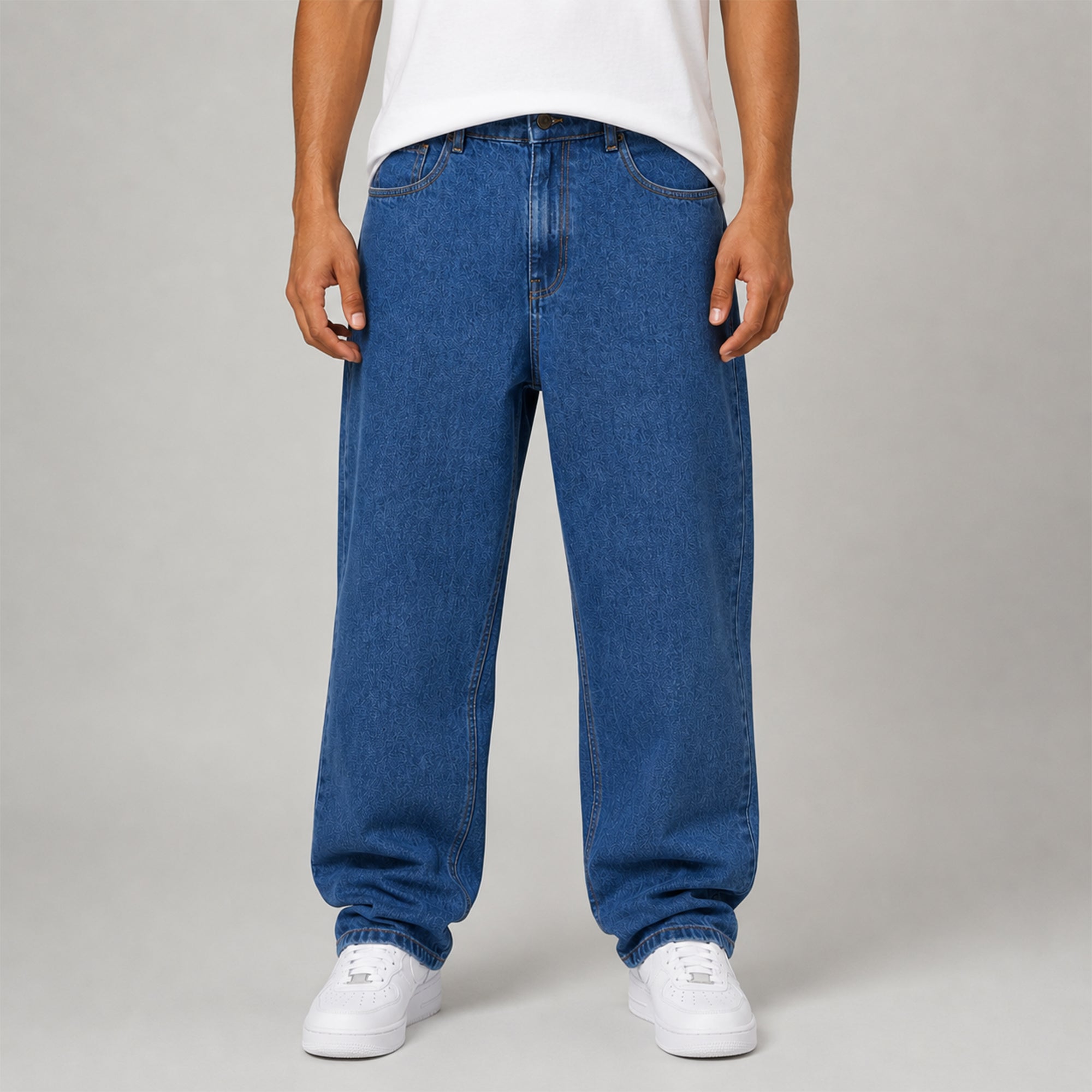 Men Baggy Fit Jean – Medium Blue