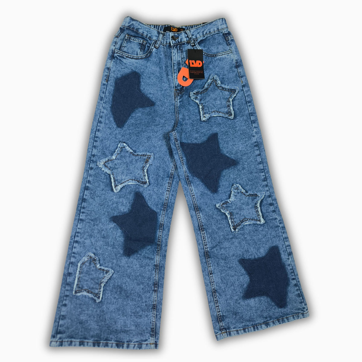 Women Wide Leg Jeans 23108 in Medium Blue, photo 3