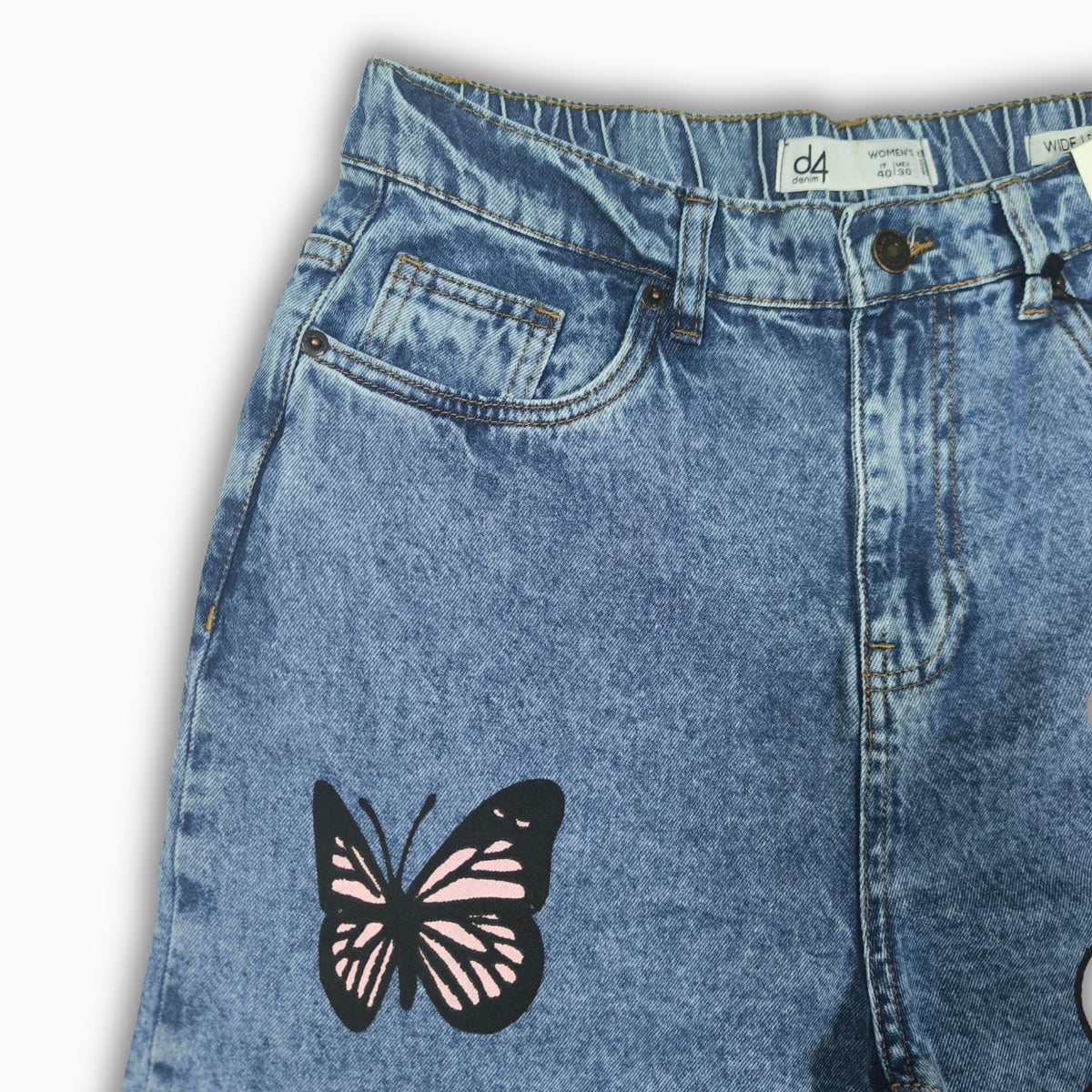 Women Wide Leg Jeans 23106 in Medium Blue, photo 6