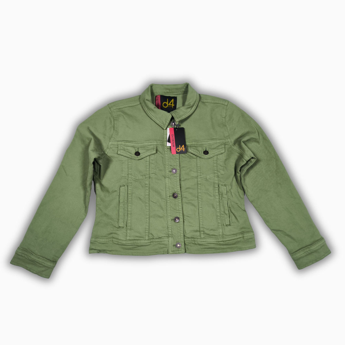 Women Classic Denim Jacket 23055 in Sage Green, photo 1