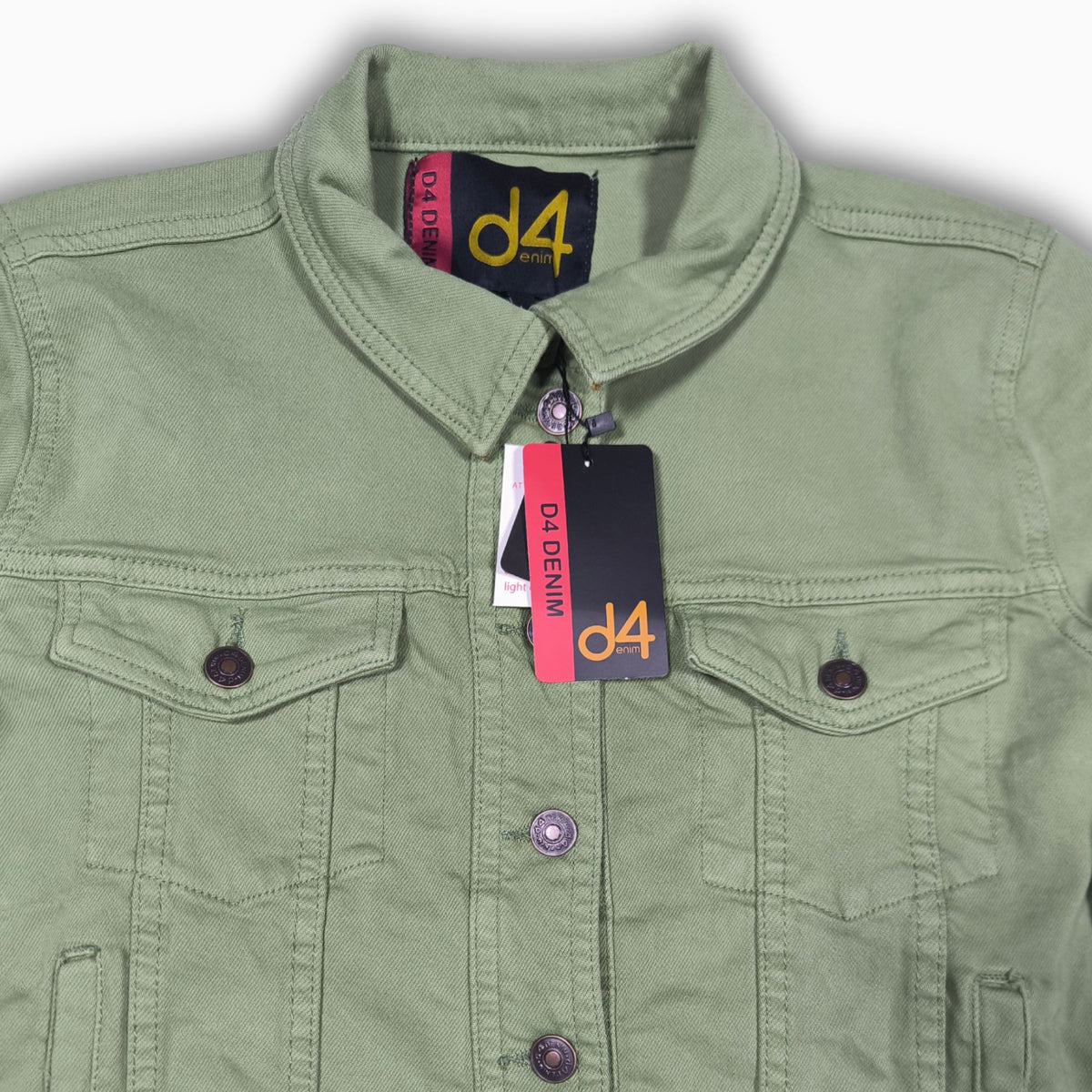 Women Classic Denim Jacket 23055 in Sage Green, photo 3