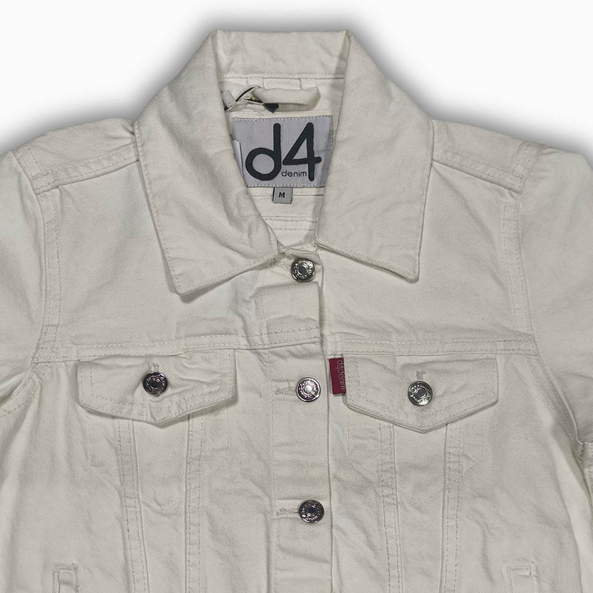 Women Classic Denim Jacket 7119 in White, photo 3
