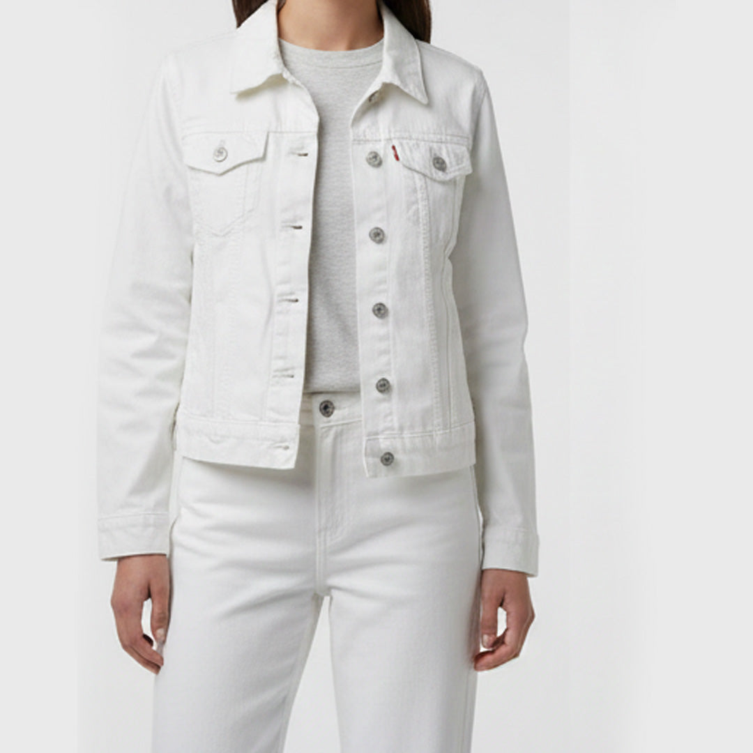 Women Classic Denim Jacket - White