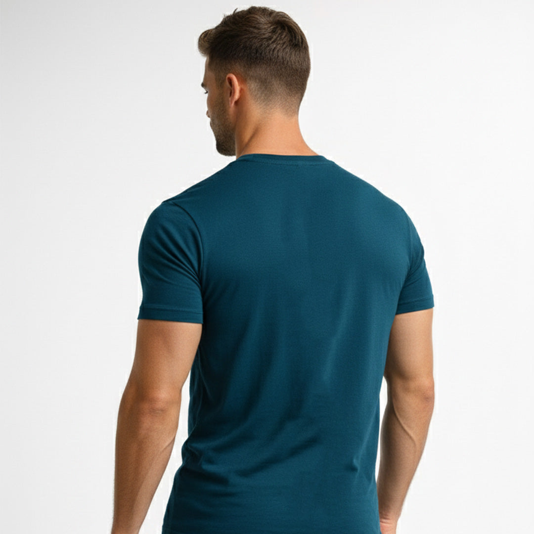 Men Muscle Fit Stretch T-Shirt - Dark Blue
