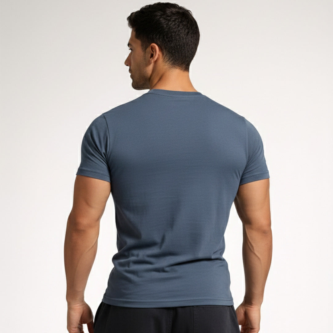 Men Muscle Fit Stretch T-Shirt - Dark Grey