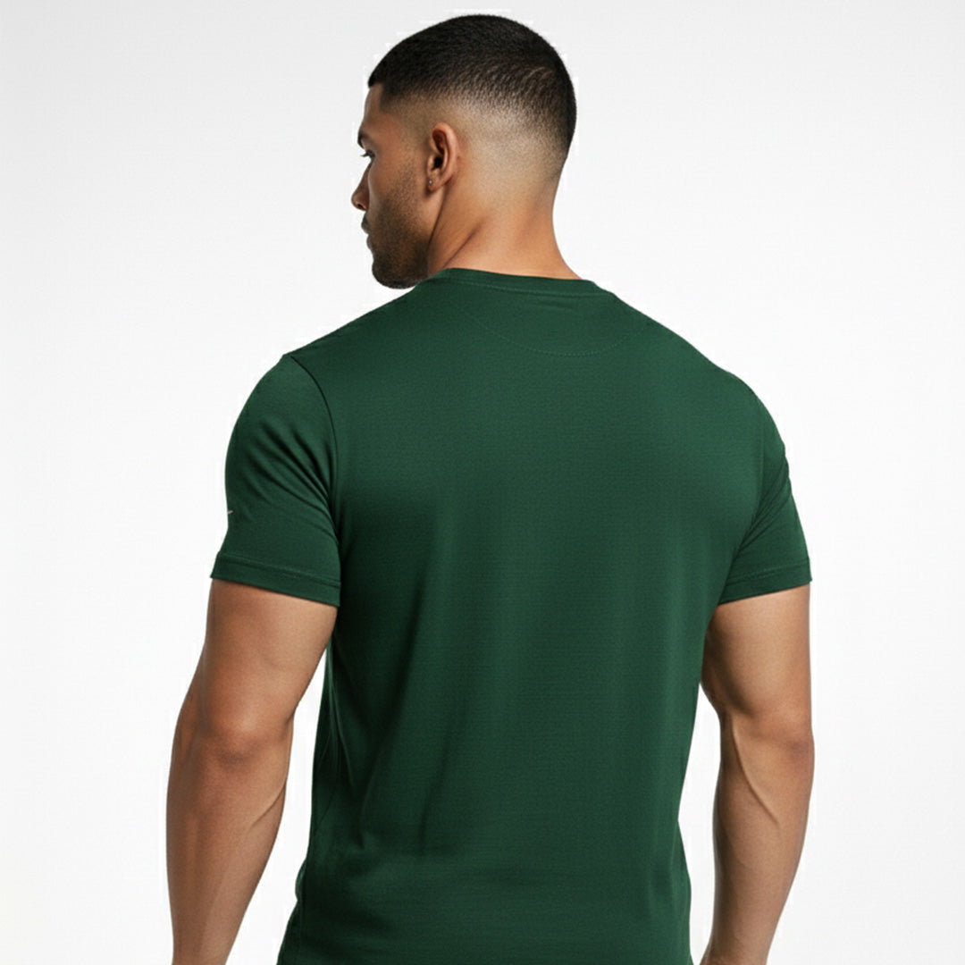 Men Muscle Fit Stretch T-Shirt - Dark Green