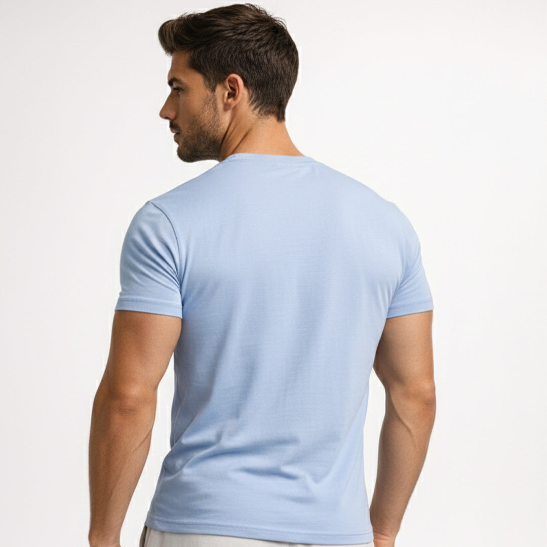 Men Muscle Fit Stretch T-Shirt - Dusty Blue