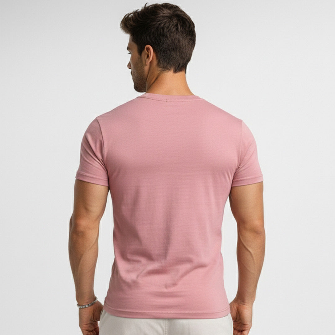 Men Muscle Fit Stretch T-Shirt - Dusty Pink