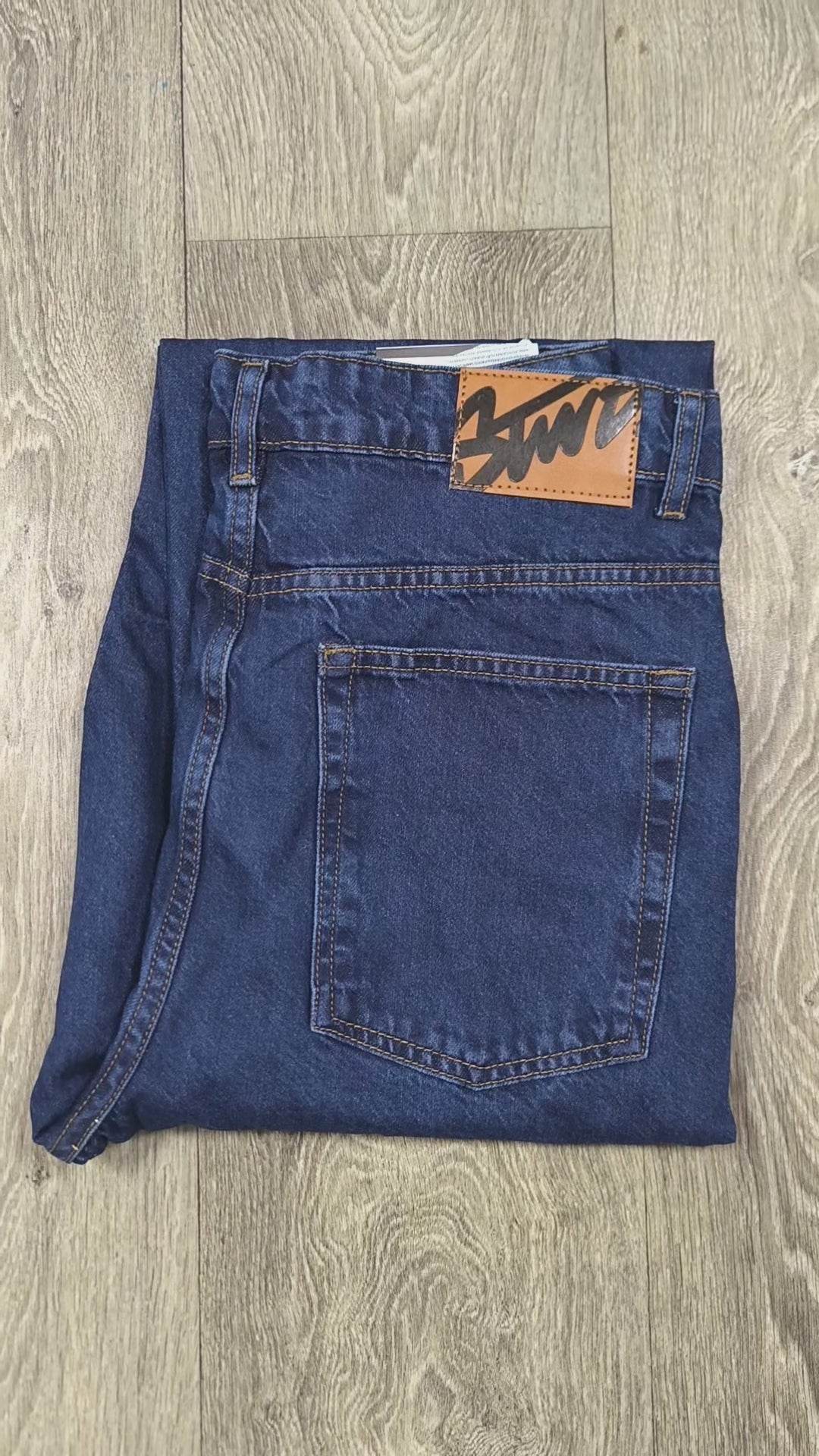 Men Baggy Fit Ripped Jean - Medium Blue