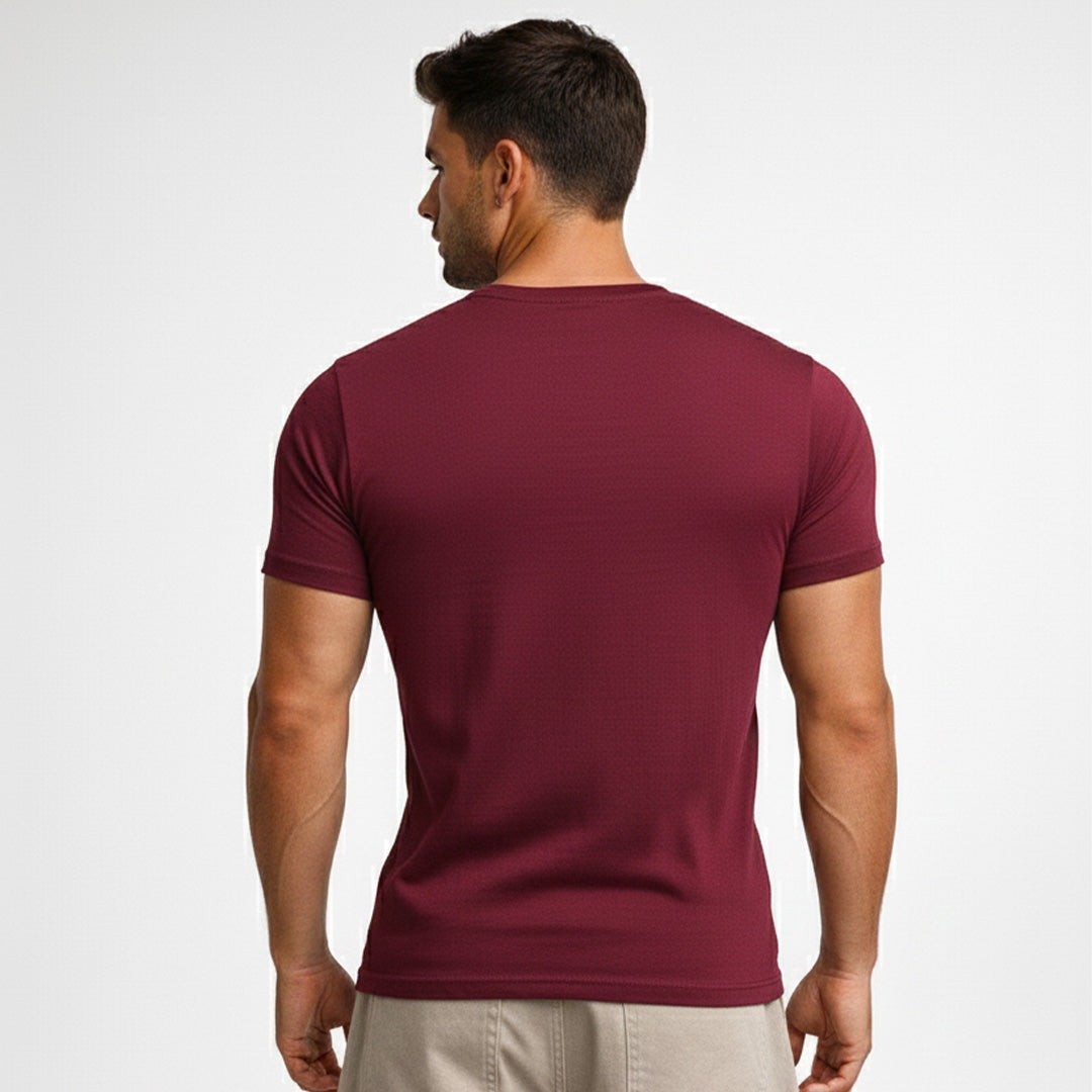 Men Muscle Fit Stretch T-Shirt - Red