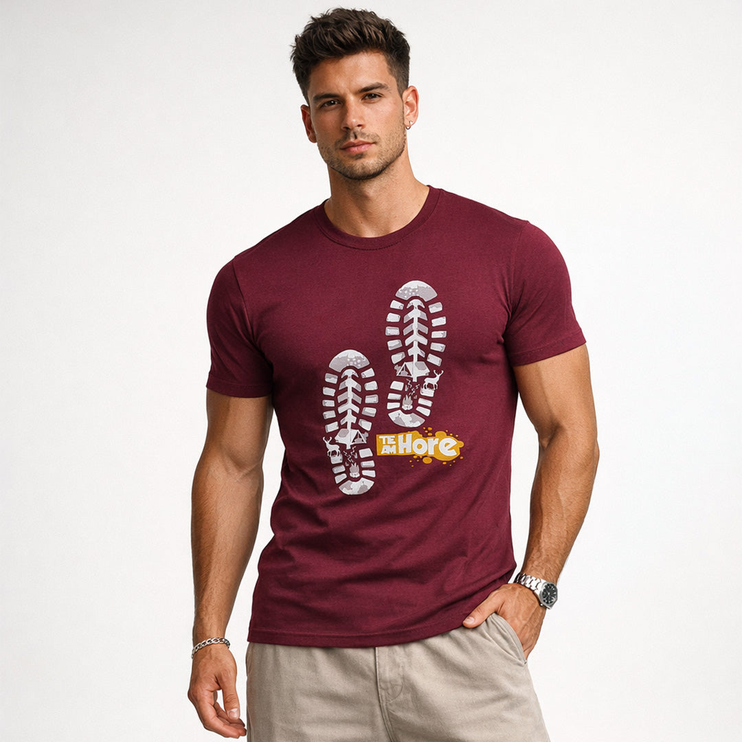 Men Muscle Fit Stretch T-Shirt - Red