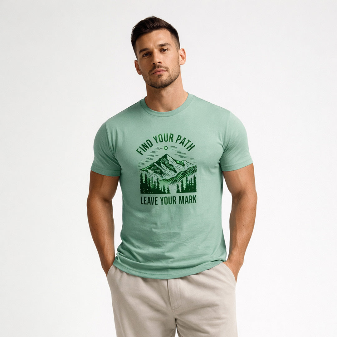 Men Muscle Fit Stretch T-Shirt - Sage Green